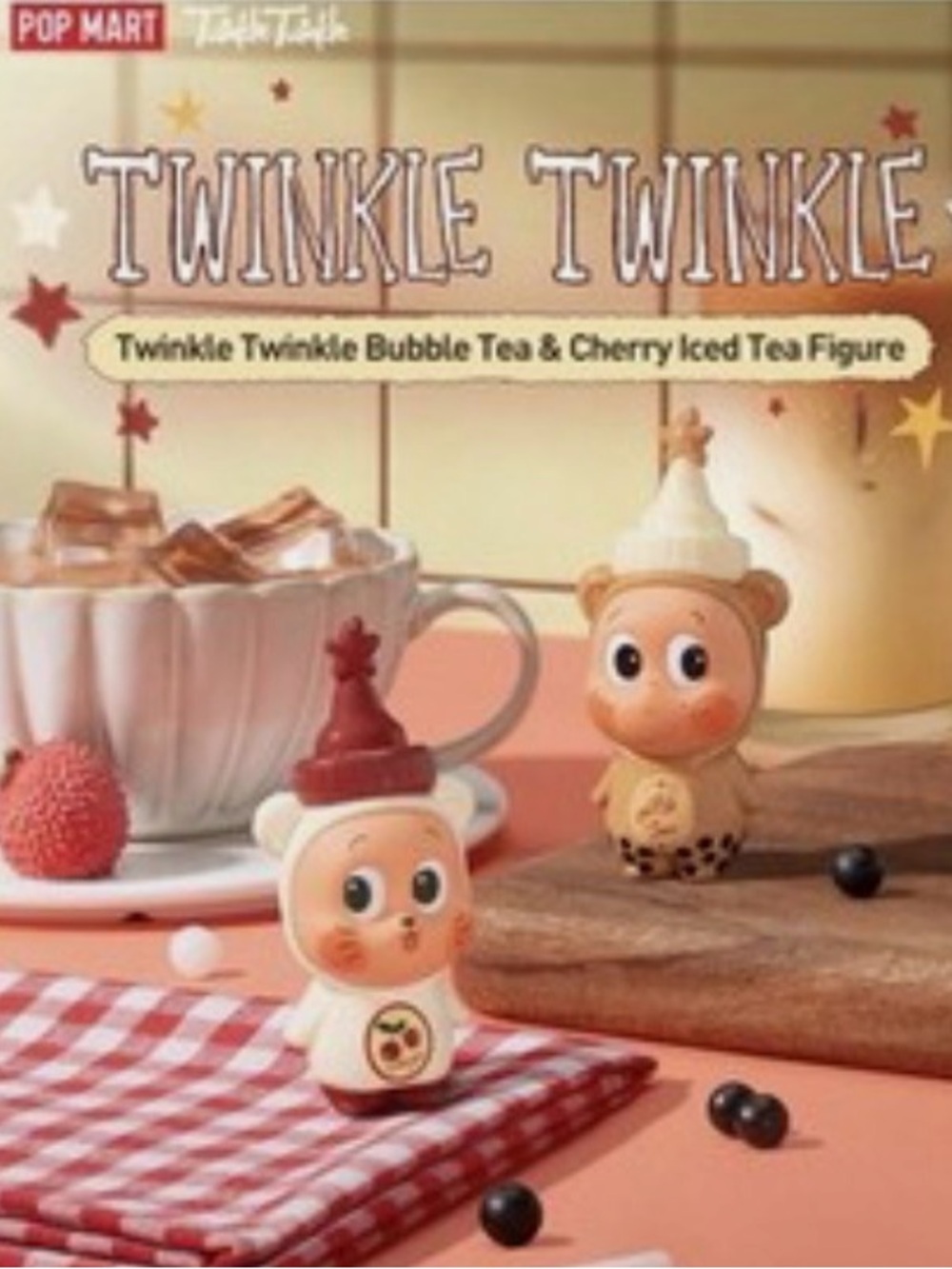 Authentic Twinkle Twinkle Bubble Milk Tea and Cherry Iced Tea figurines BNIB